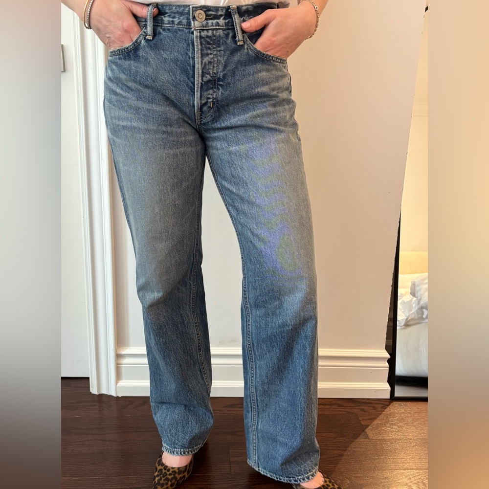 Moussy vintage straight leg, medium blue brand new jeans